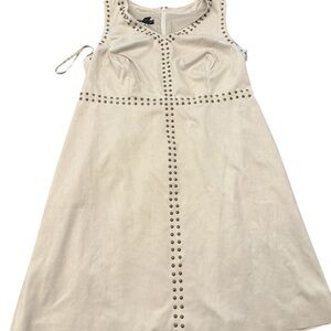 INC Womens Faux Suede Studded Cocktail Dress Warm Vanilla Size 16W NEW  $170